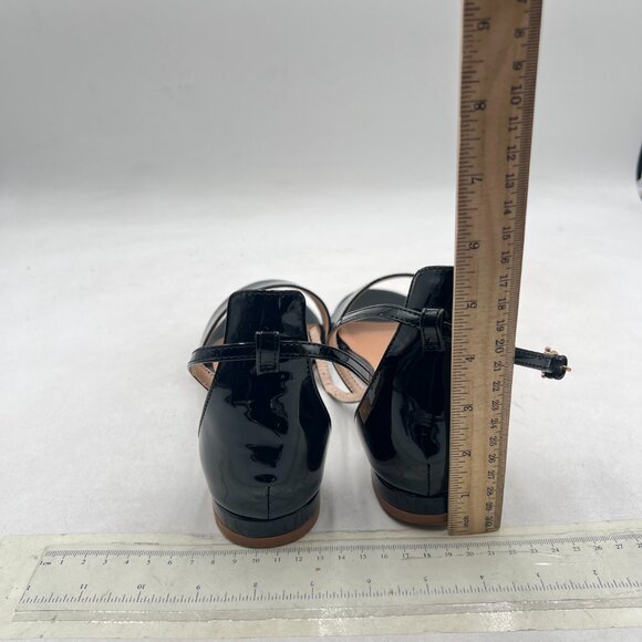 YDN Black Block Low Heel Sandals Open Toe Ankle Strap Patent Comfortable Shoes - Picture 5 of 8